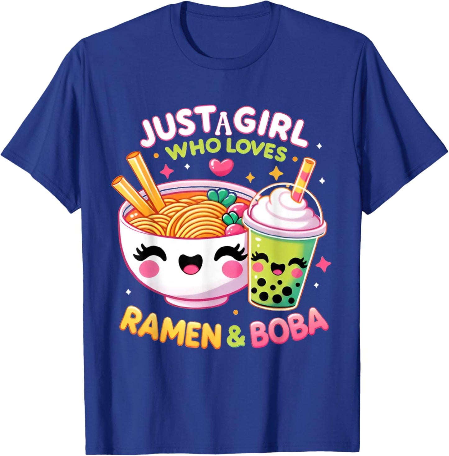 Just A Girl Who Loves Boba Tea and Ramen Bubble Tea Japanese T-Shirt - T-Shirt | Royal