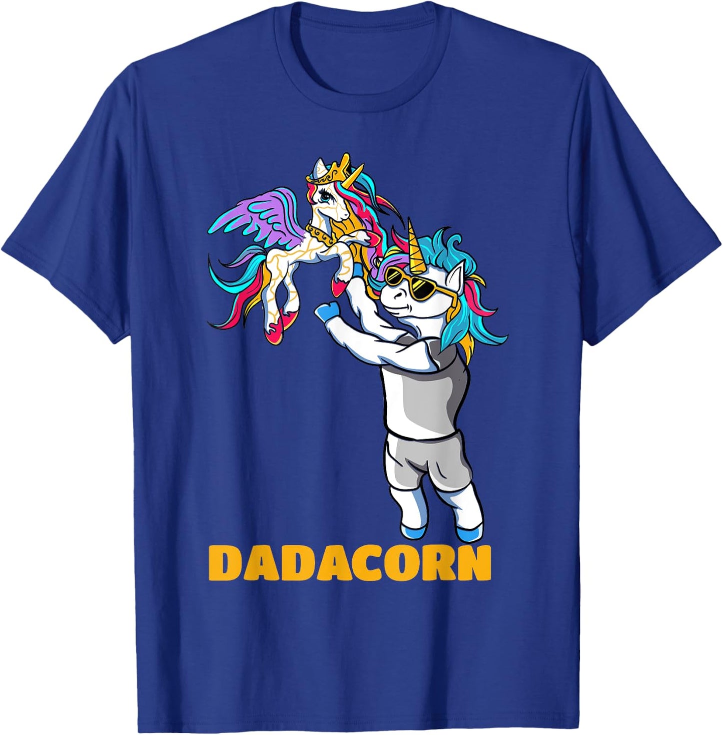 Dadacorn Unicorn Dad for a Family Daddy Fathers Day T-Shirt - T-Shirt | Royal