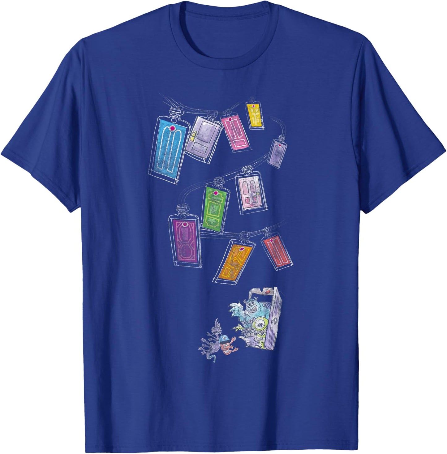 Disney Pixar Monsters Inc. Door Sketch T-Shirt - T-Shirt | Royal