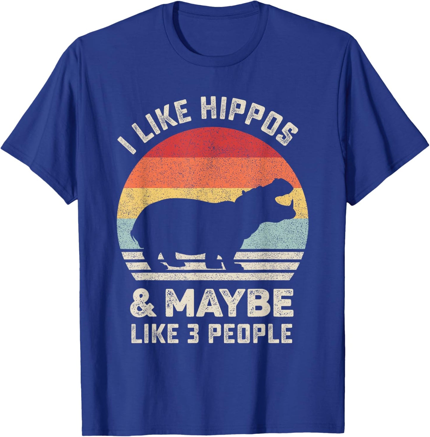 Retro I Like Hippos Shirt Animal Hippo Lover Gift Vintage T-Shirt - T-Shirt | Royal