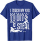 Baseball Coach Daddy Players I Teach My Kid To Hit And Steal T-Shirt - T-Shirt | Royal