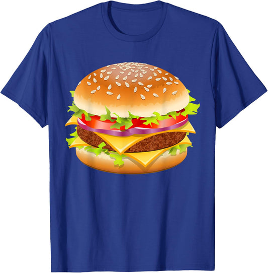 Cheeseburger Hamburger Burger Funny Food Halloween Costume T-Shirt - T-Shirt | Royal