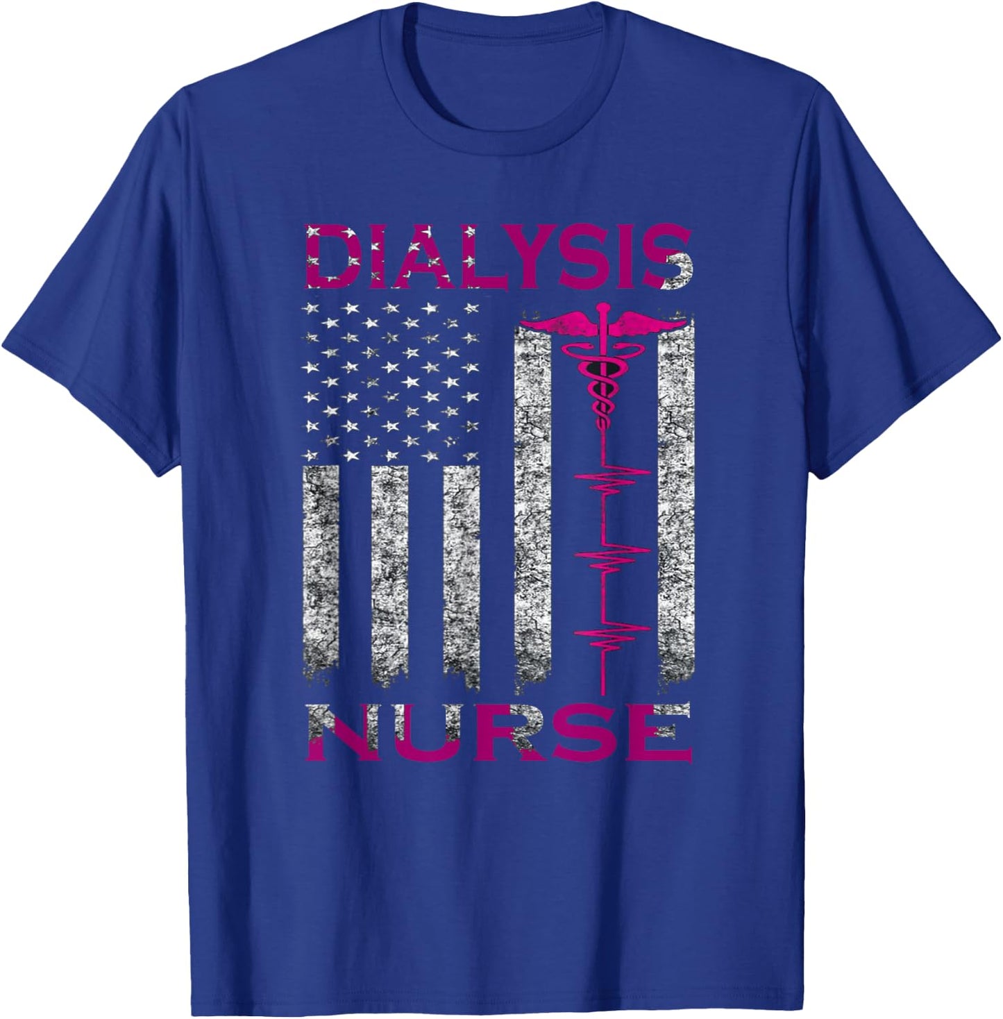 Dialysis Nurse Awareness American Flag T-Shirt - T-Shirt | Royal