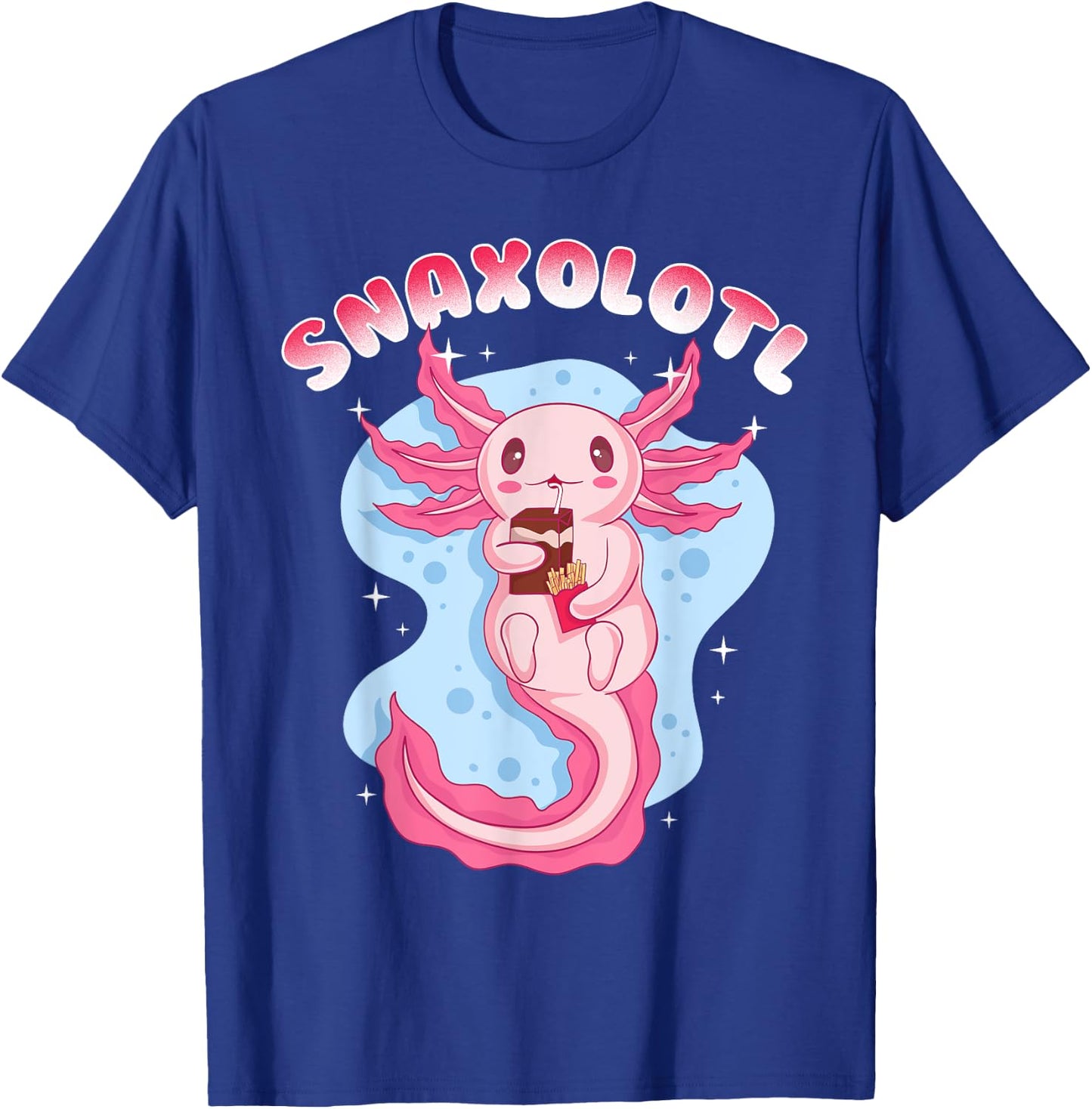 Anime Cute Manga Axolotl With Juice Box - Snaxolotl Girls T-Shirt - T-Shirt | Royal