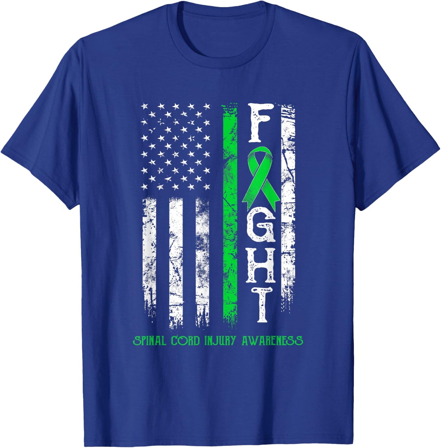 Spinal Cord Injury Warrior US Flag T-Shirt - T-Shirt | Royal