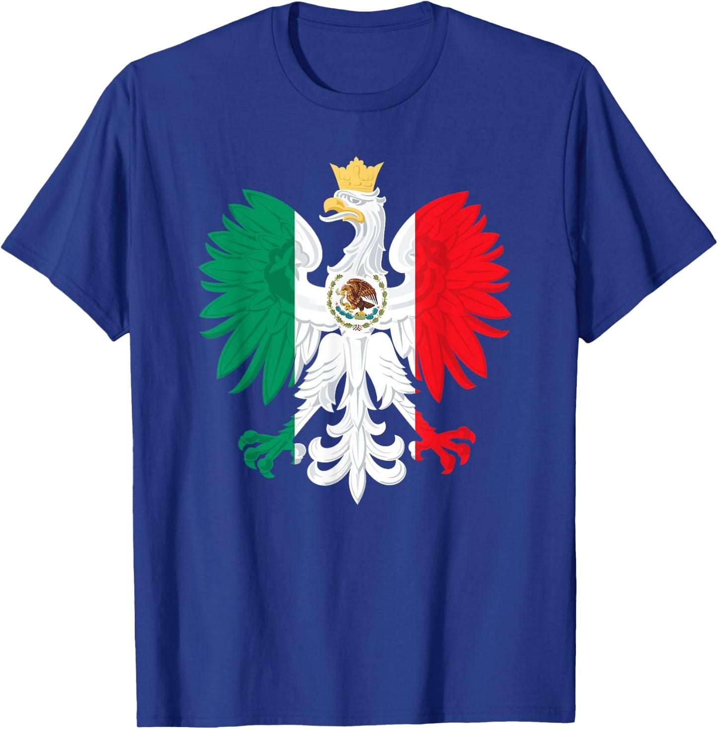 Mexican Polish Flag Eagle Mexico Poland Polska Heritage T-Shirt - T-Shirt | Royal