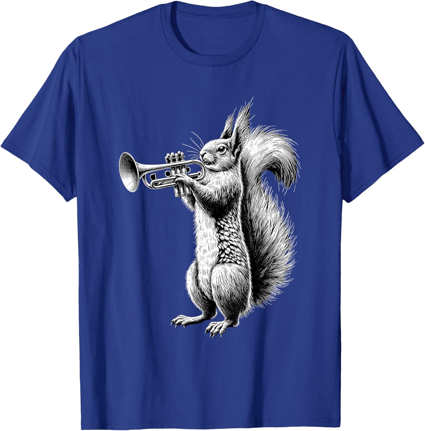 Squirrel Playing Trumpet Trumpeter Instrument Musician T-Shirt - T-Shirt | Royal
