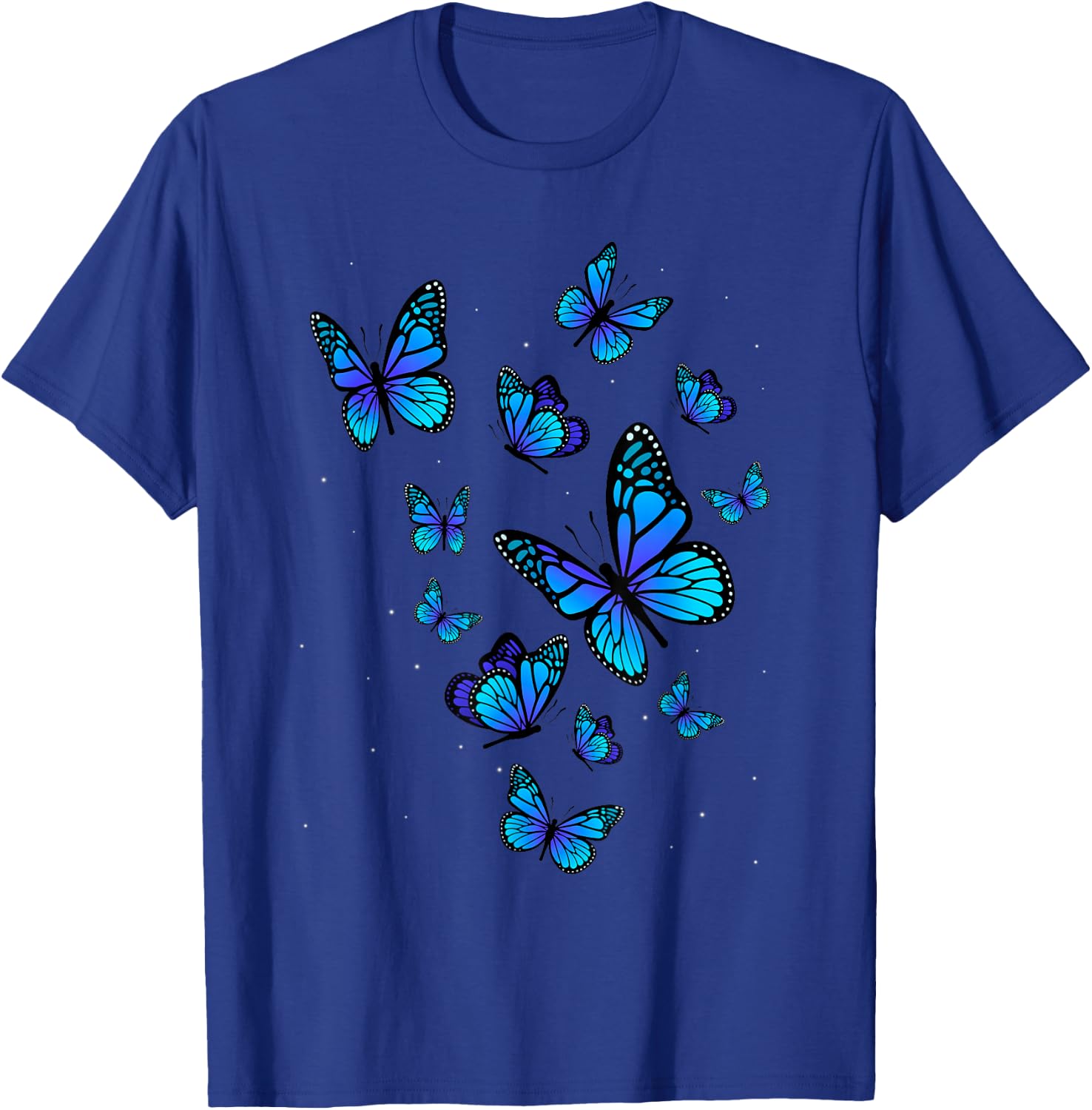 Blue Butterfly Art Garden Beautiful Butterflies T-Shirt - T-Shirt | Royal