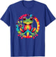 Colorful Tie Dye Collection Tie-Dye Frog Holding Peace Sign Funny Hippie T-Shirt - T-Shirt | Royal