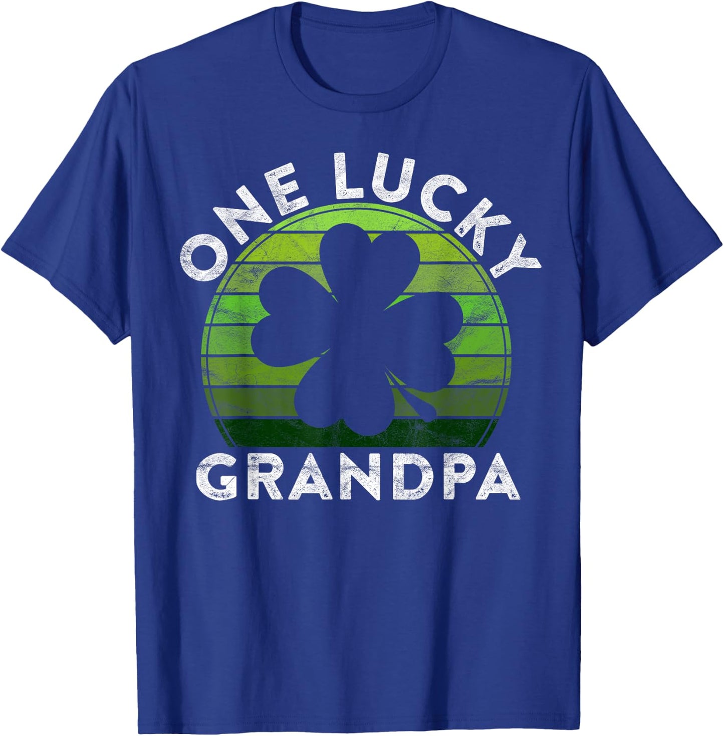 One Lucky Grandpa Gift Shamrock Sunset Irish St Patricks Day T-Shirt - T-Shirt | Royal