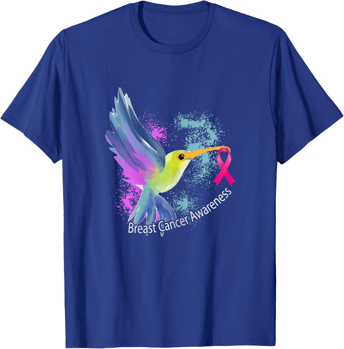 Pink Ribbon Bird Animal Gift Breast Cancer Awareness T-Shirt - T-Shirt | Royal