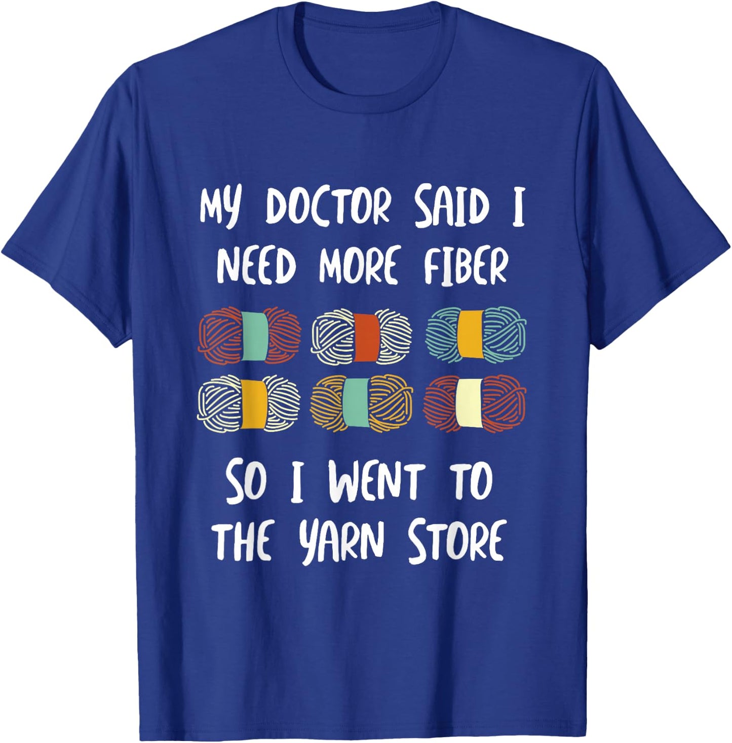 Funny Fiber Knitting Joke Yarn Crochet T-Shirt - T-Shirt | Royal