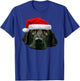 Black Lab Shirt Cute Santa Hat Image Funny Christmas Gift T-Shirt - T-Shirt | Royal