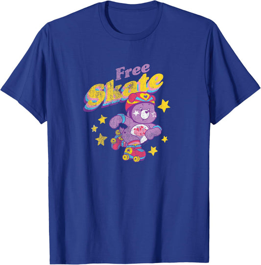 Care Bears Free Skate Roller Skating Retro Cartoon T-Shirt - T-Shirt | Royal