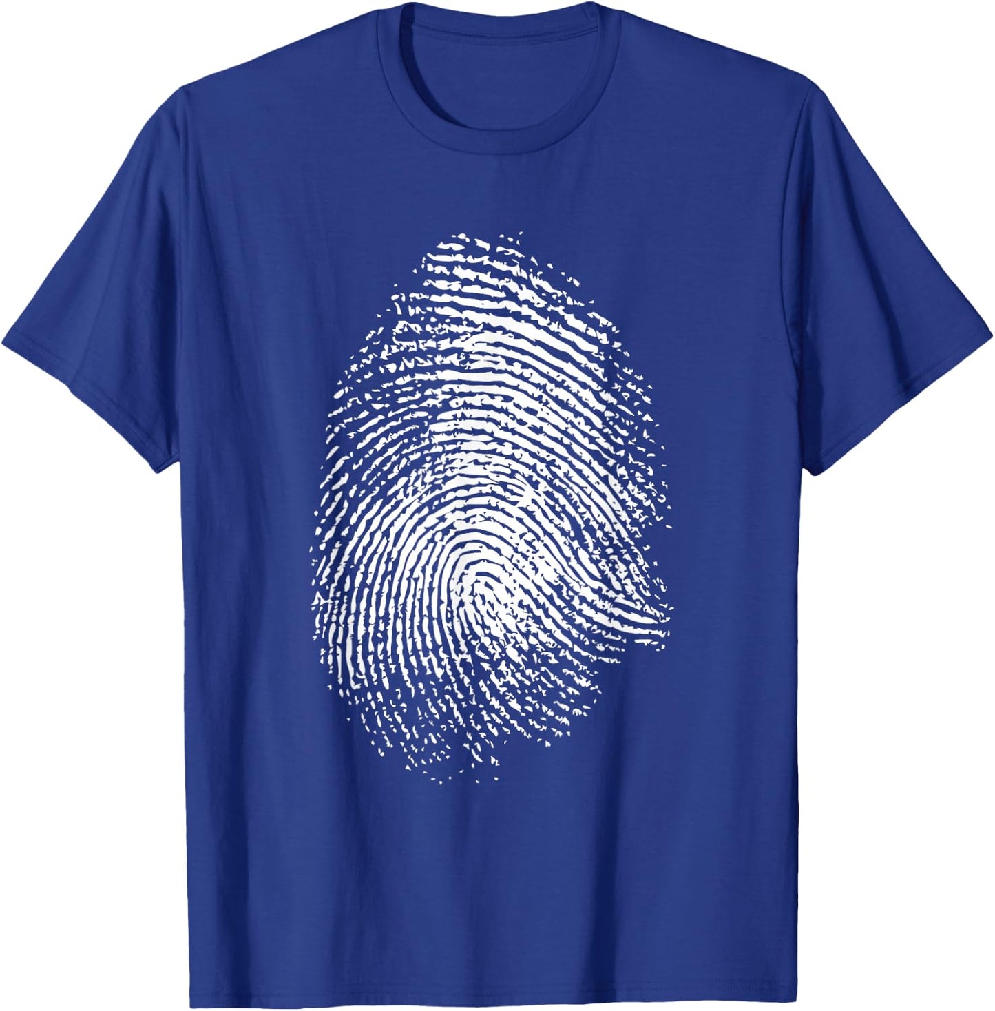 Large Fingerprint Police Crime Scene Analysis Fingerprint T-Shirt - T-Shirt | Royal