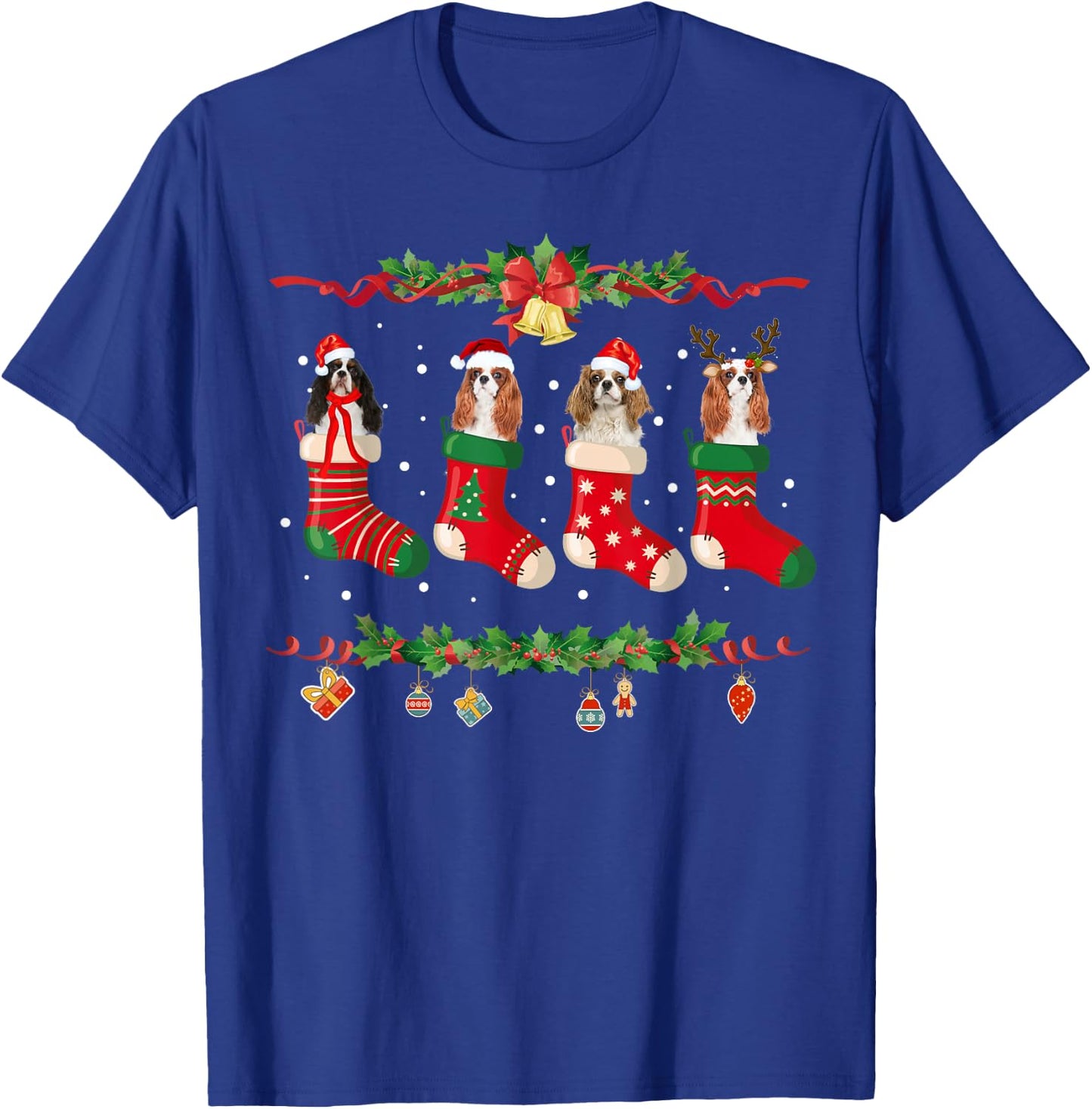 Cavalier King Charles Spaniel Christmas Stocking Xmas T-Shirt - T-Shirt | Royal