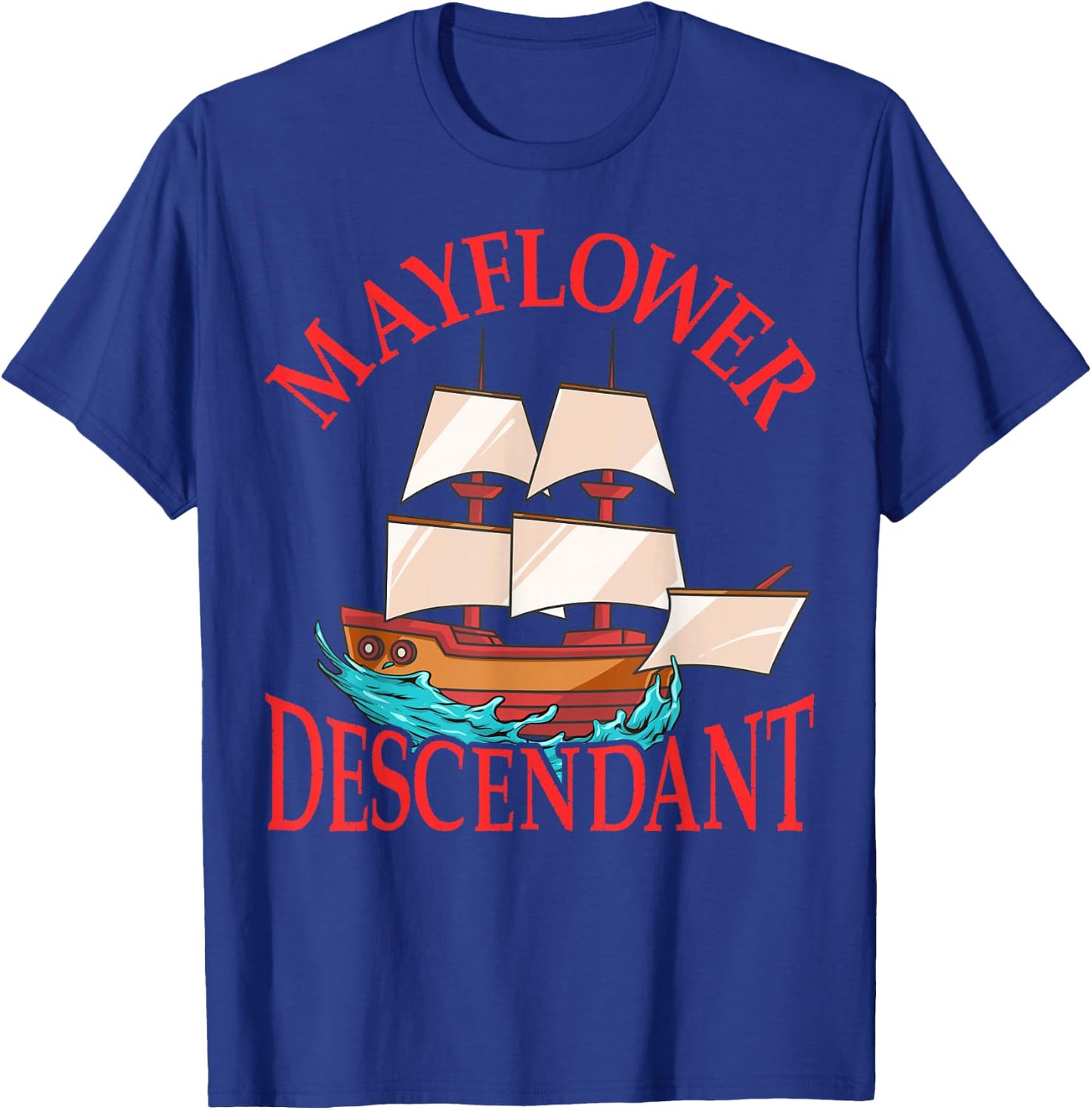 Kids Mayflower Descendant Ship History Gift Pilgrim Fathers T-Shirt - T-Shirt | Royal