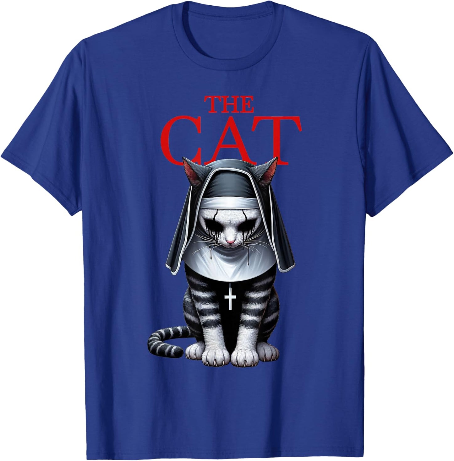 The Cat Horror Cat Halloween Scary Funny T-Shirt - T-Shirt | Royal