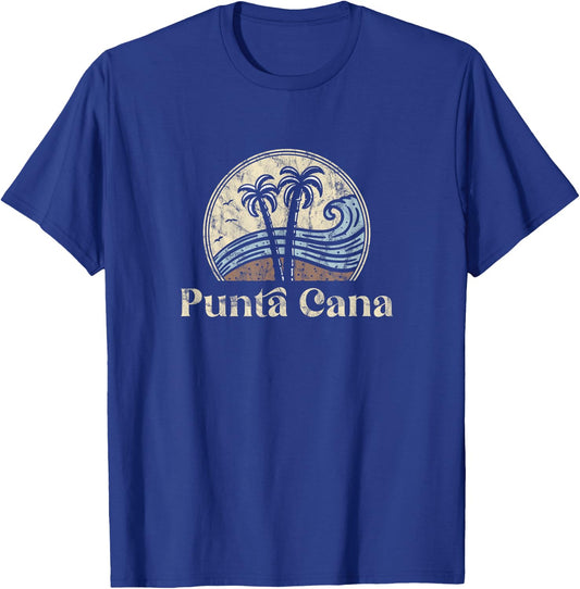 Vintage Punta Cana Palm Trees Domenican Republic Beach T-Shirt - T-Shirt | Royal