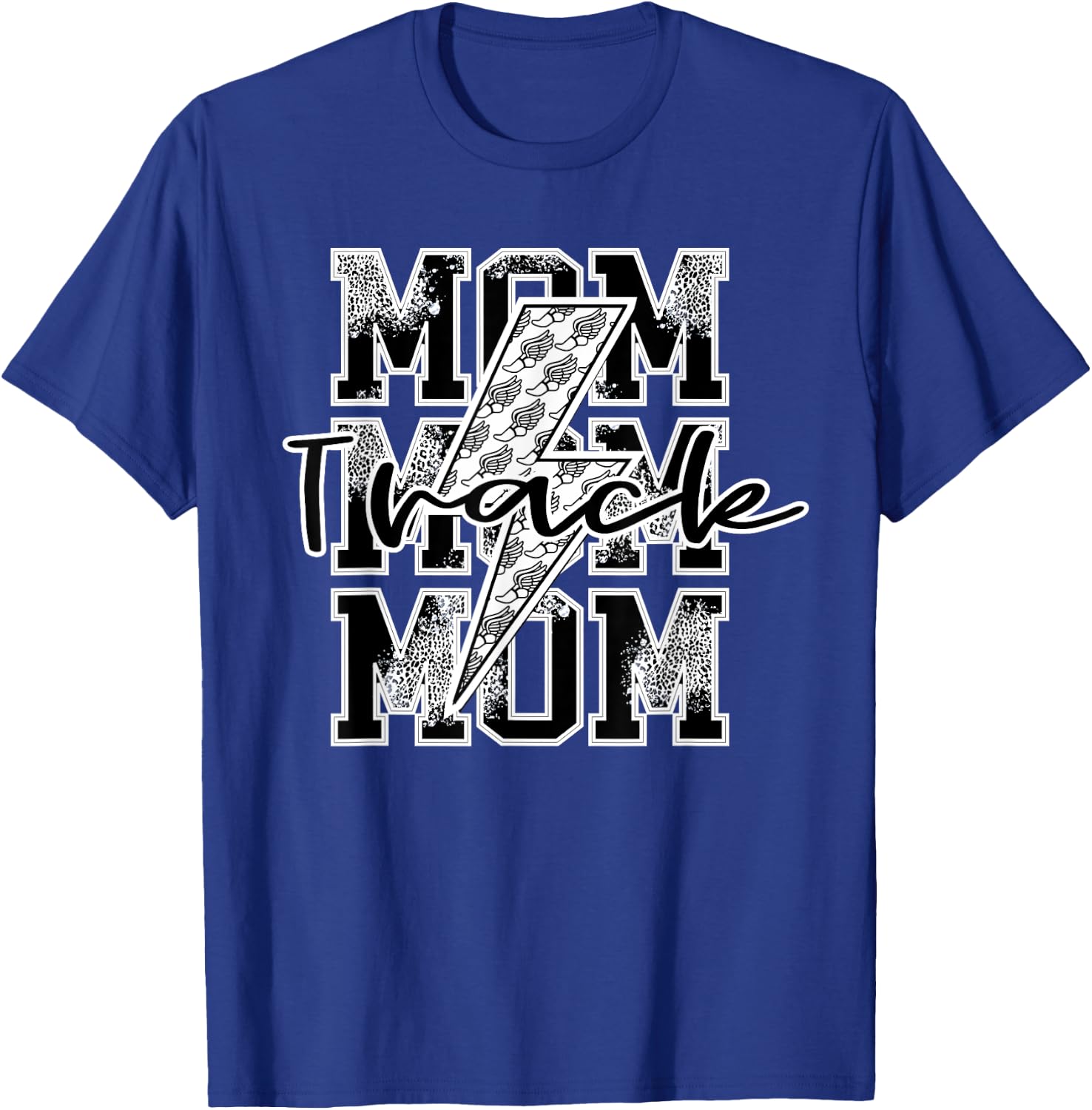Track Mom Lightning Bolt Cross Country Mom Running Shoe Mom T-Shirt - T-Shirt | Royal