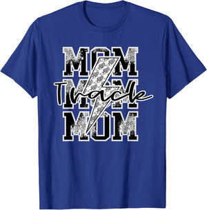 Track Mom Lightning Bolt Cross Country Mom Running Shoe Mom T-Shirt - T-Shirt | Royal