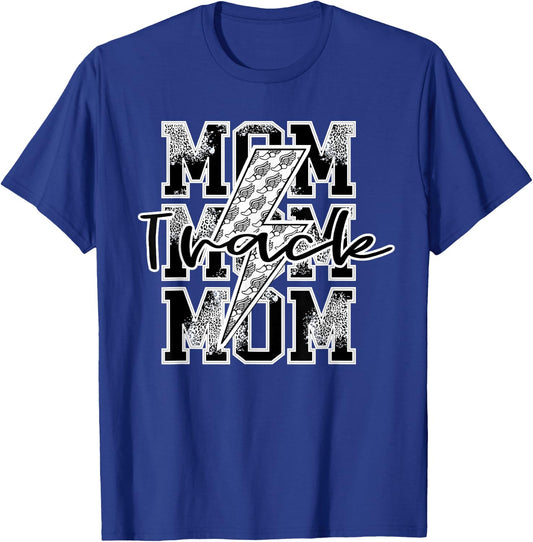 Track Mom Lightning Bolt Cross Country Mom Running Shoe Mom T-Shirt - T-Shirt | Royal
