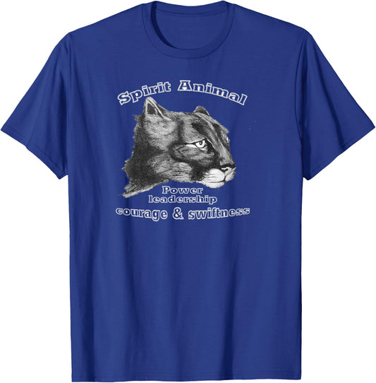 Puma. Mountain Lion. Cougar. Spirit Animal. Totem T-Shirt - T-Shirt | Royal