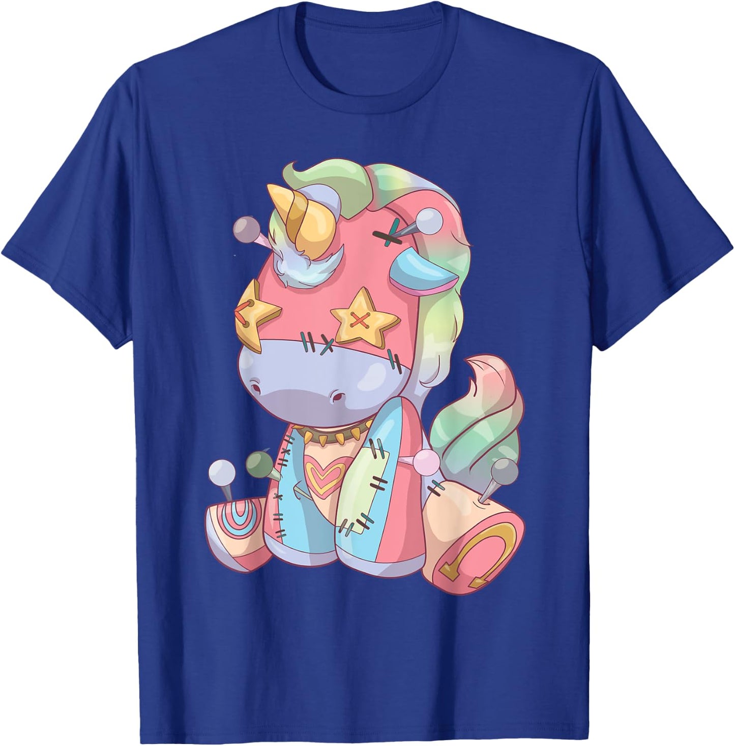 Pastel Goth Anime Kawaii Unicorn, Creepy Cute Voodoo Doll T-Shirt - T-Shirt | Royal