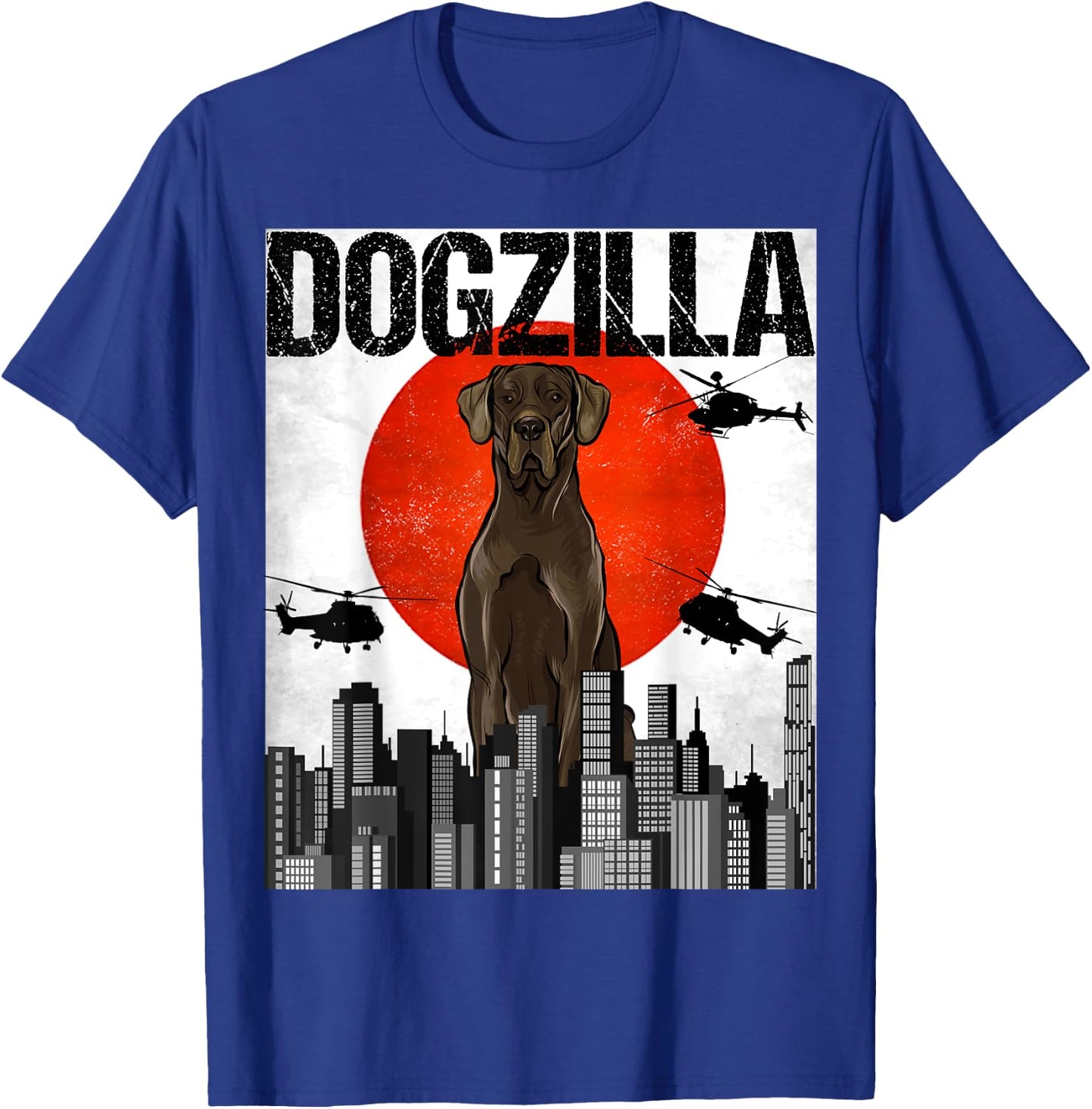 Funny Vintage Japanese Dogzilla Black Great Dane T-Shirt - T-Shirt | Royal