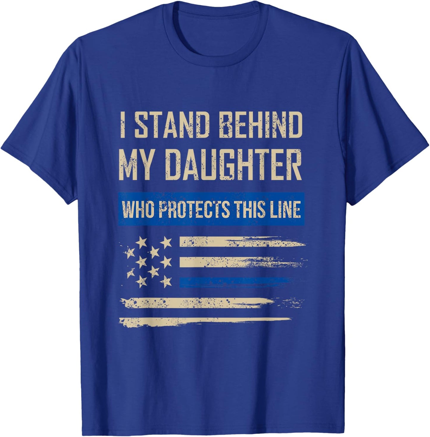 Law Enforcement Police Daughter Family Blue Thin Line Flag T-Shirt - T-Shirt | Royal