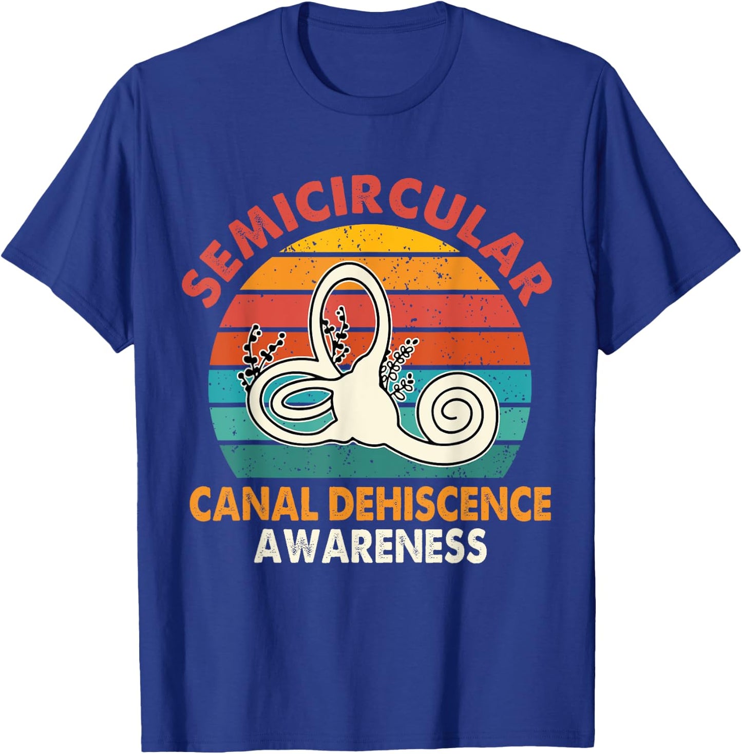 Retro SCDS Awareness Semicircular Canal Dehiscence Awareness T-Shirt - T-Shirt | Royal