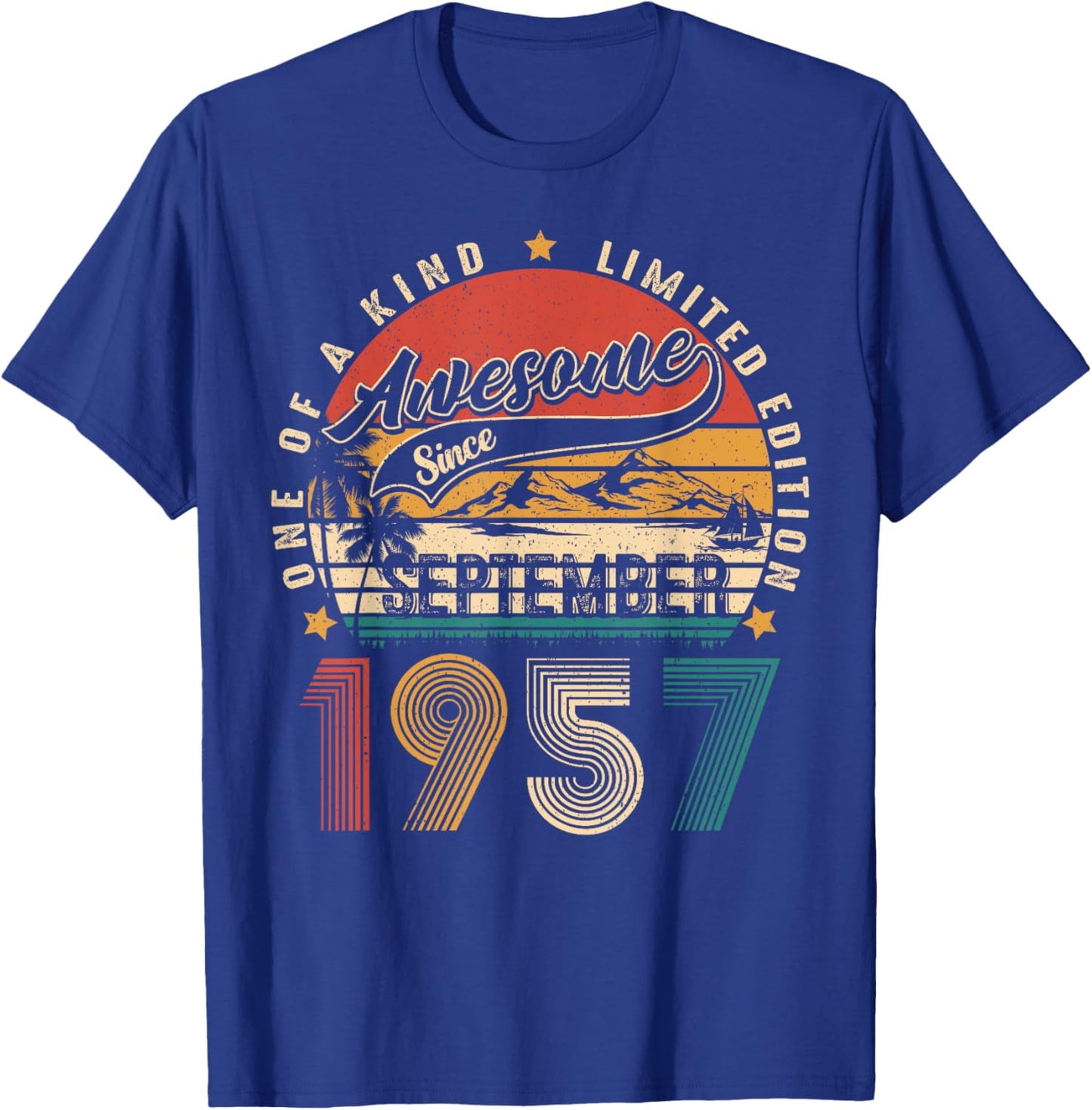 Funny 67 Years Old Vintage September 1957 67th Birthday Men T-Shirt - T-Shirt | Royal