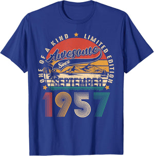 Funny 67 Years Old Vintage September 1957 67th Birthday Men T-Shirt - T-Shirt | Royal