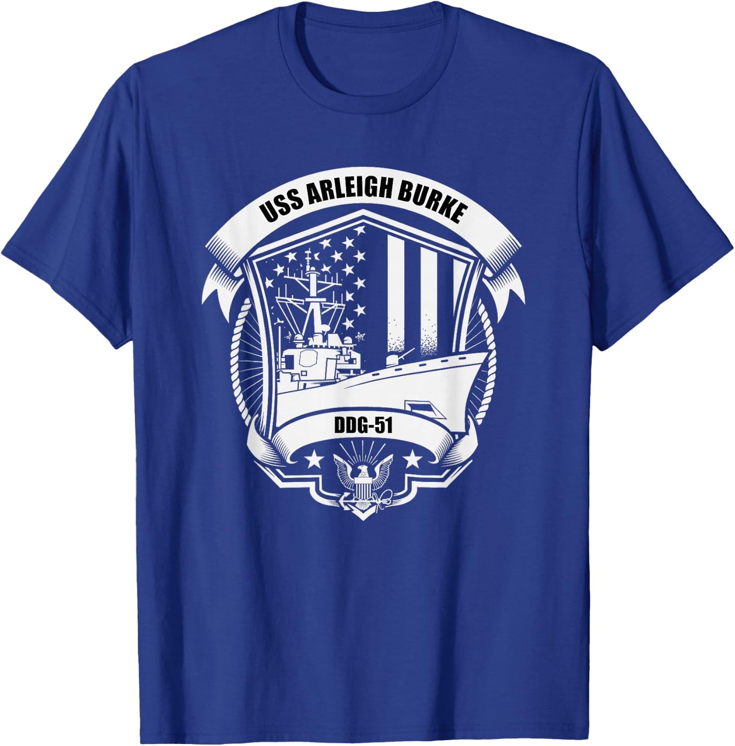 USS Arleigh Burke DDG-51 T-Shirt - T-Shirt | Royal