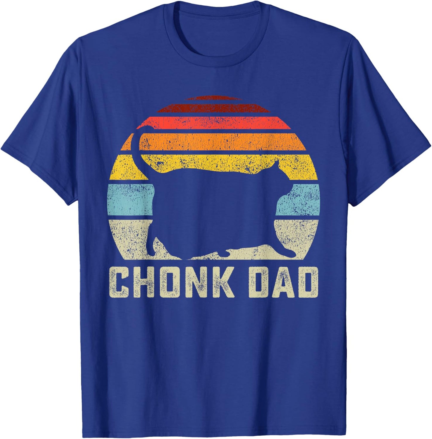 Chonk Cat Dad Scale Meme Funny Retro Style Daddy Cats Memes T-Shirt - T-Shirt | Royal