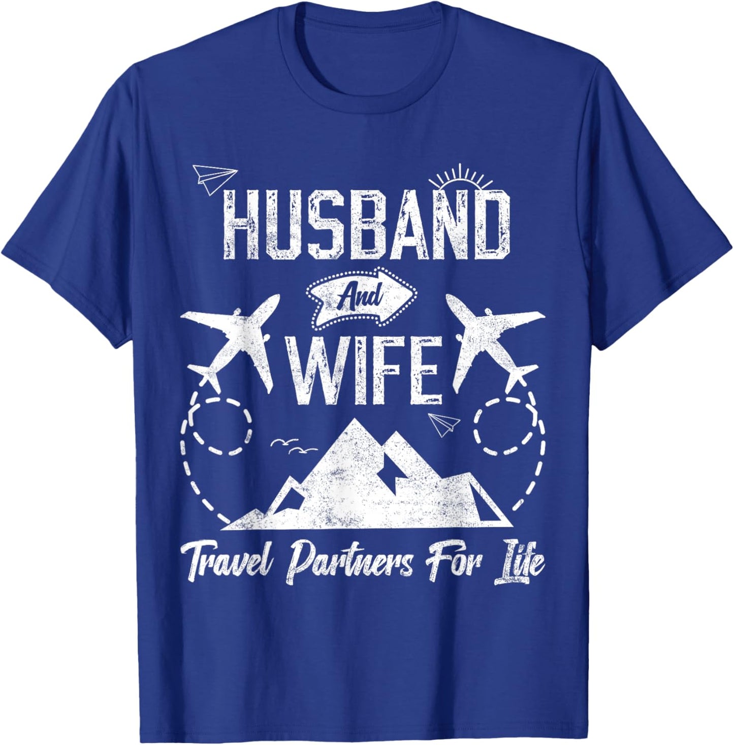 Husband and Wife Travel Partners for Life for Couples T-Shirt - T-Shirt | Royal