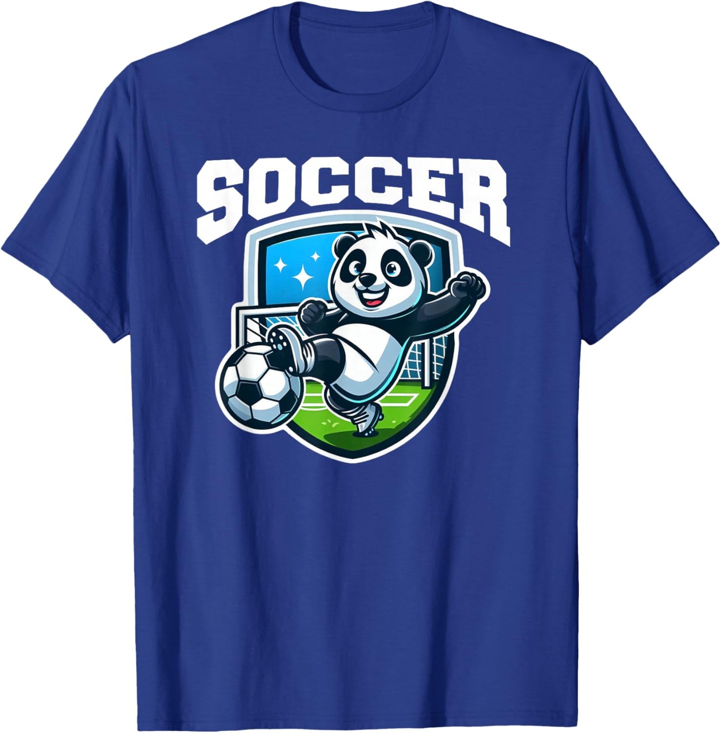 Soccer Panda Playing Soccer Games T-Shirt - T-Shirt | Royal