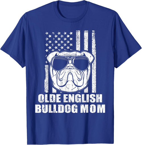 Olde English Bulldog Mom Cool Vintage Retro Proud American Women Girls Kids