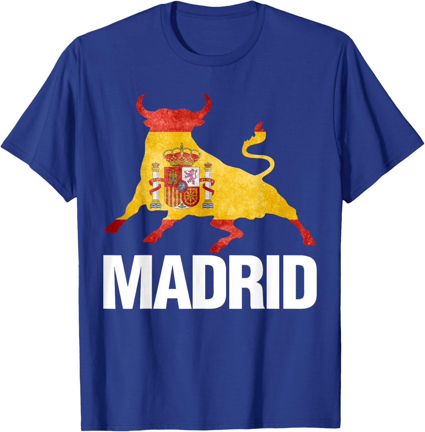Madrid Spain Flag Bull Fight T-Shirt - T-Shirt | Royal