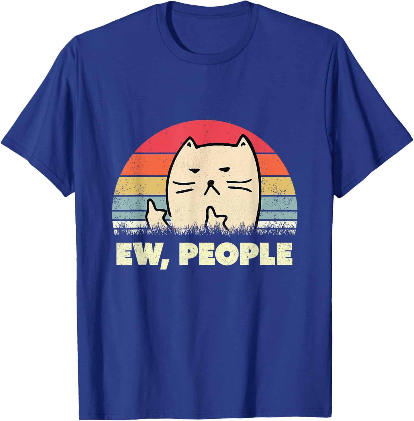 Ew, People Cat Shirt Vintage Funny Cat Lover Gift, Black Cat T-Shirt - T-Shirt | Royal