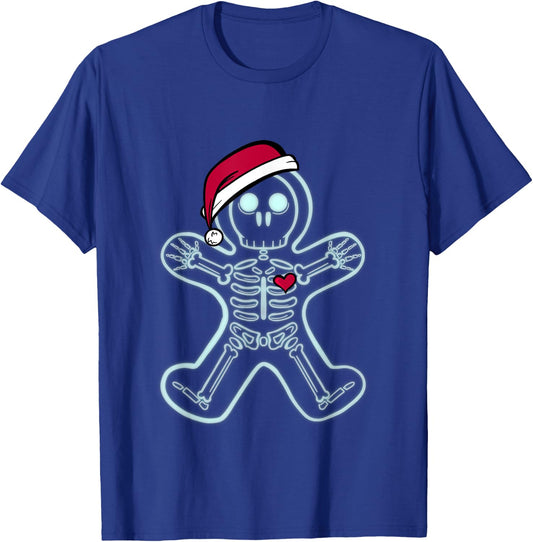 X-Ray Gingerbread Man Skeleton Christmas Nurse Xray Tech T-Shirt - T-Shirt | Royal