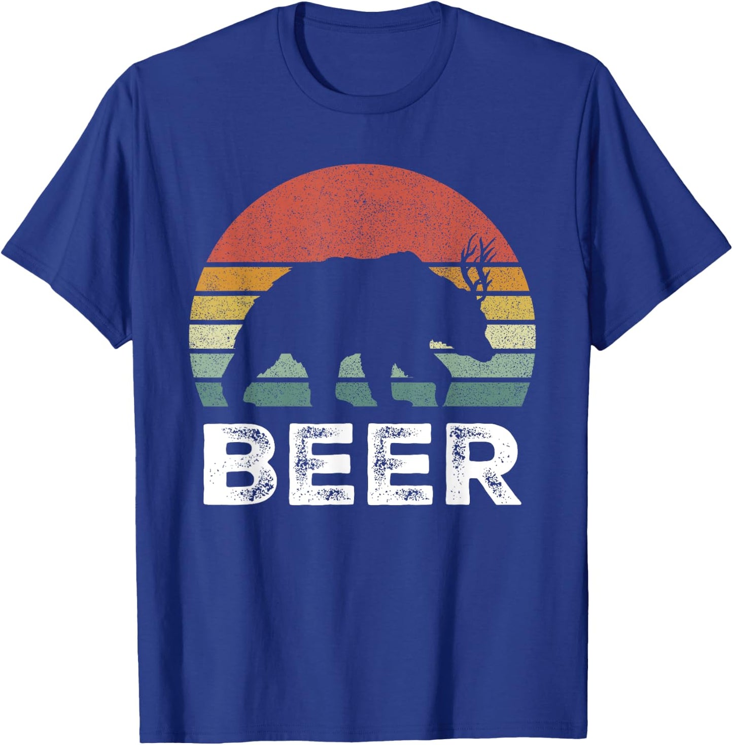 Retro Bear Deer Shirt Animal Lover Gifts Funny Beer Vintage T-Shirt - T-Shirt | Royal