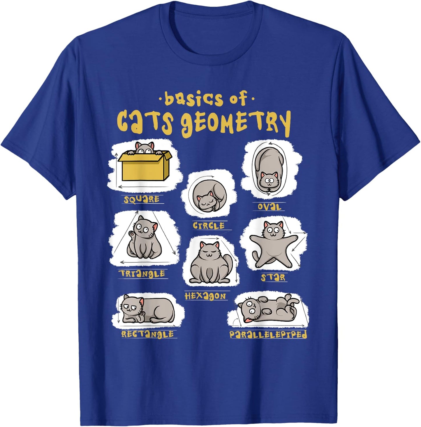 Funny Cat Shirt Basics Cat Geometry Math Teacher Cat Owner T-Shirt - T-Shirt | Royal