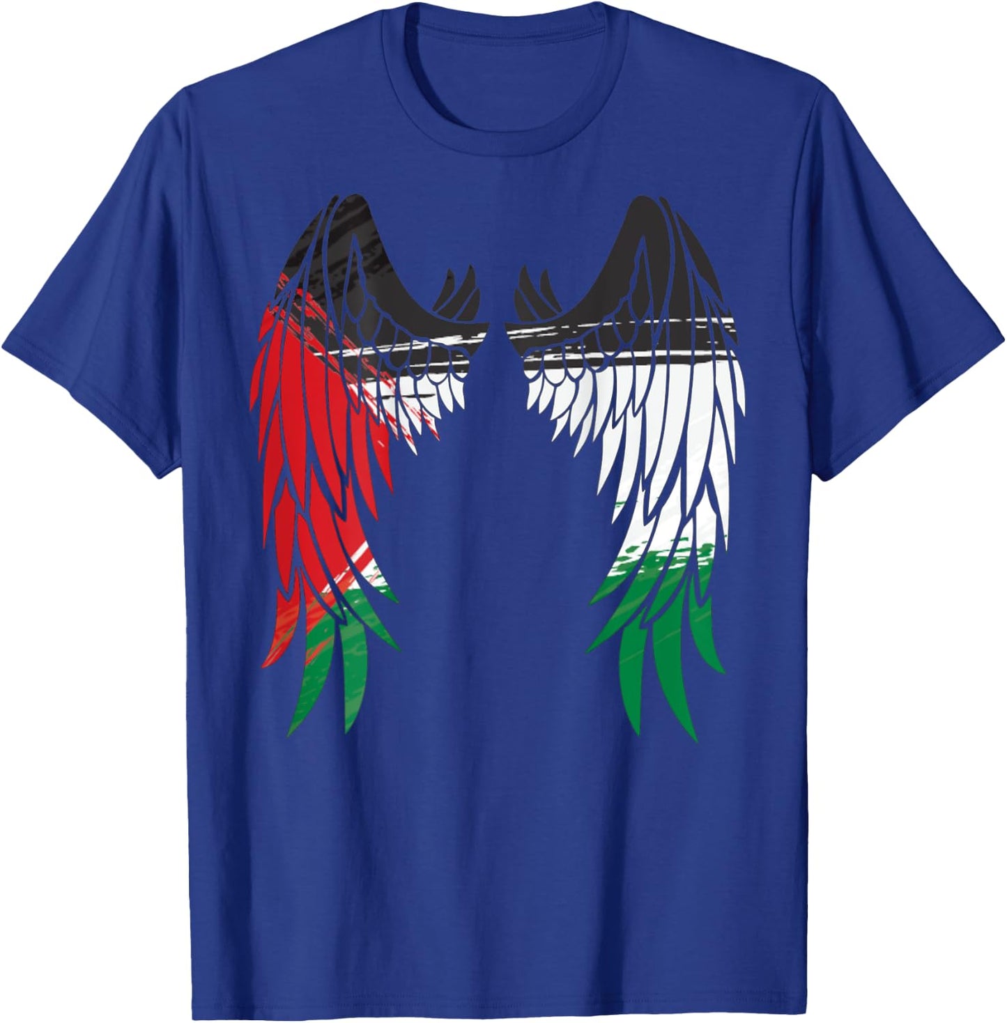 Palestine Flag Dad On Back Side Palestinian Angel Kids Wings T-Shirt - T-Shirt | Royal