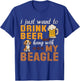 Beagle Dad Funny Father's Day Dog Lover Beer Daddy Cute Men Women T-Shirt - T-Shirt | Royal