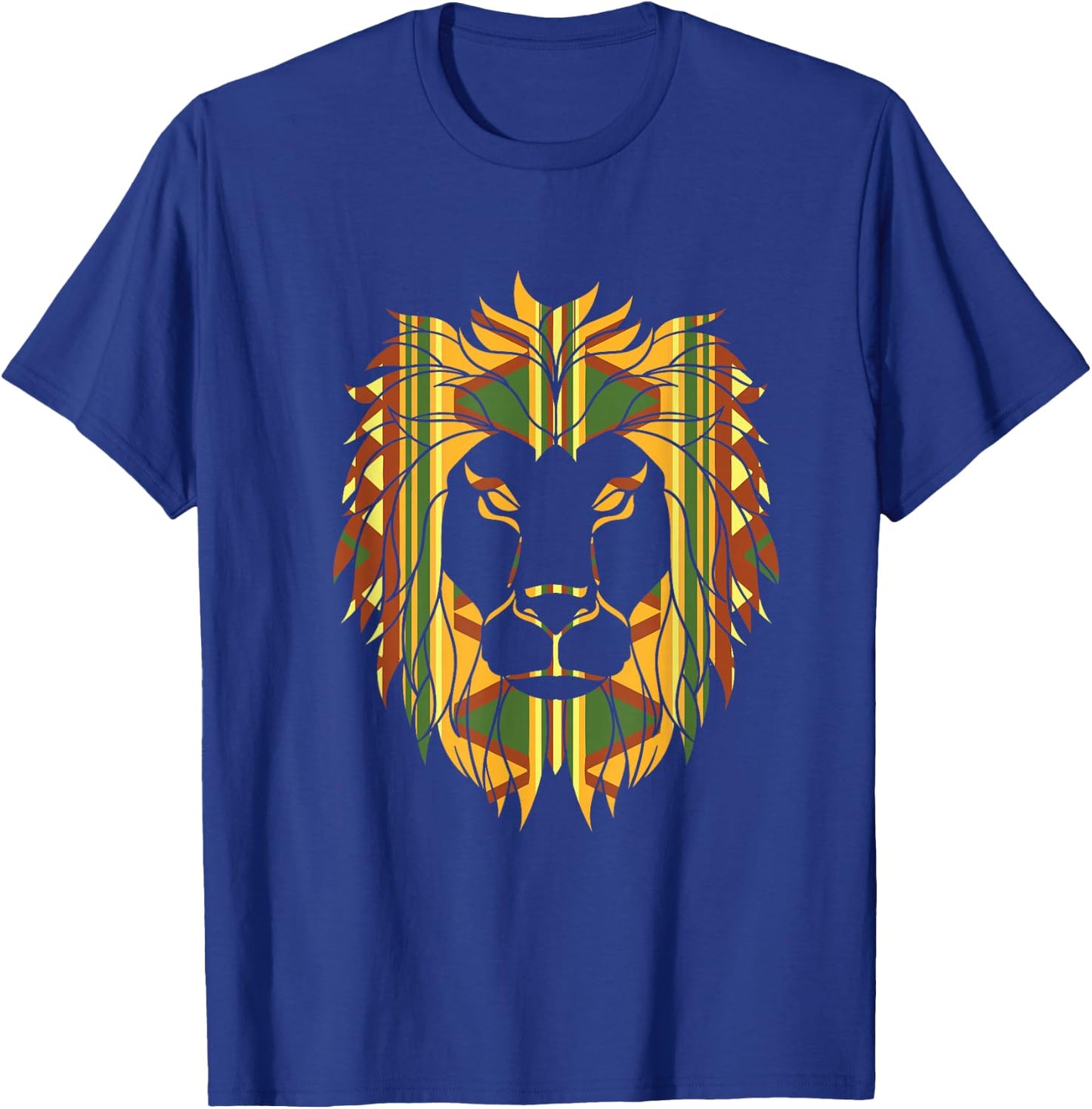 Melanin King Kente Lion African T-Shirt - T-Shirt | Royal