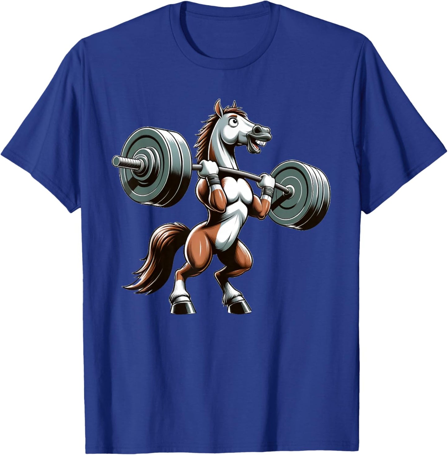 Horse Powerlifting Weightlifting Gym Workout T-Shirt - T-Shirt | Royal