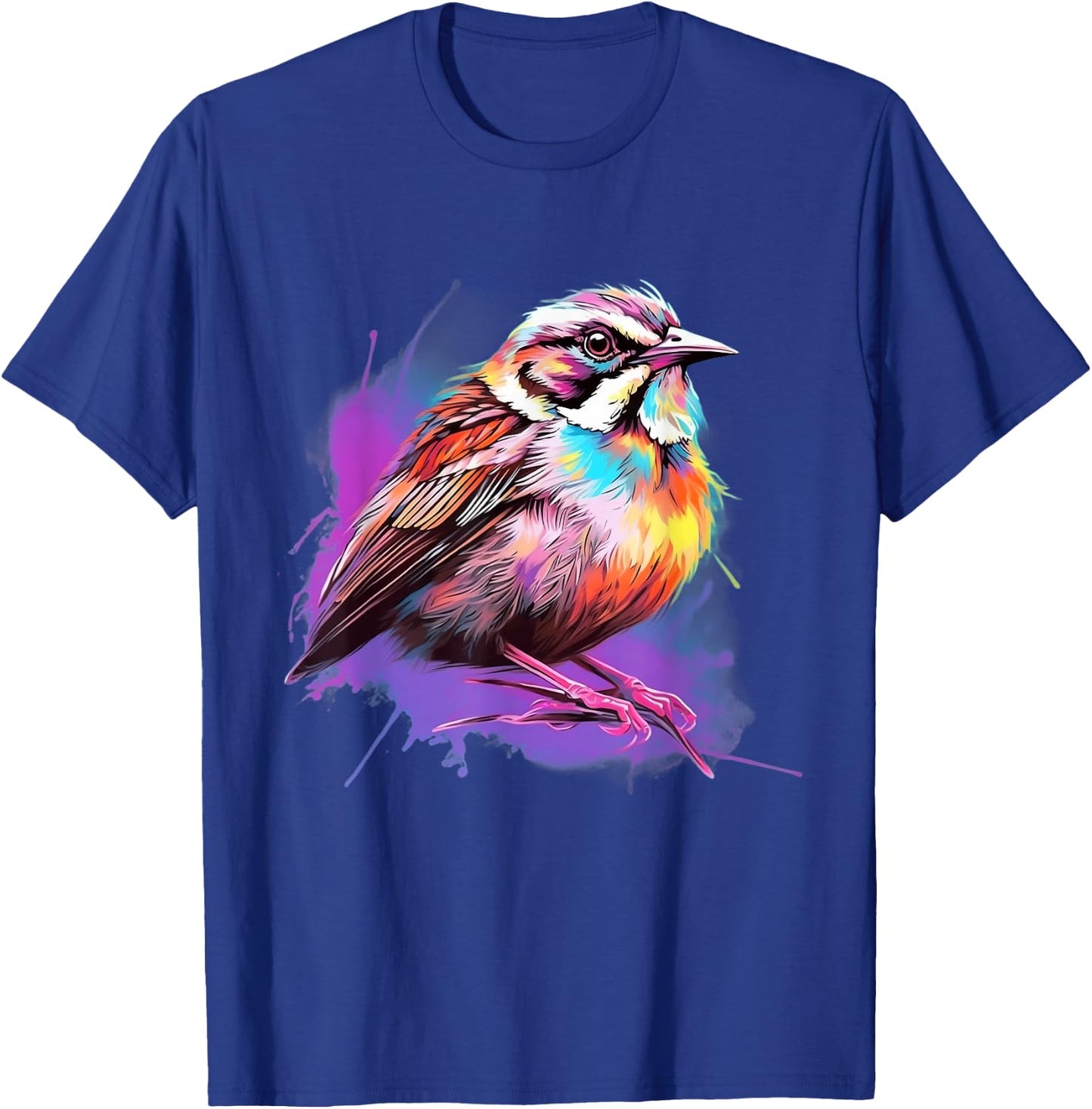 Vaporwave Aesthetic White Throated Sparrow T-Shirt - T-Shirt | Royal