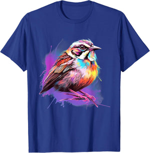 Vaporwave Aesthetic White Throated Sparrow T-Shirt - T-Shirt | Royal