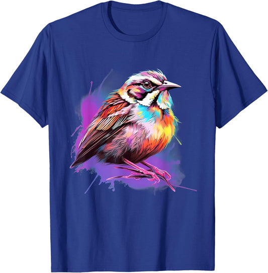 Vaporwave Aesthetic White Throated Sparrow T-Shirt - T-Shirt | Royal